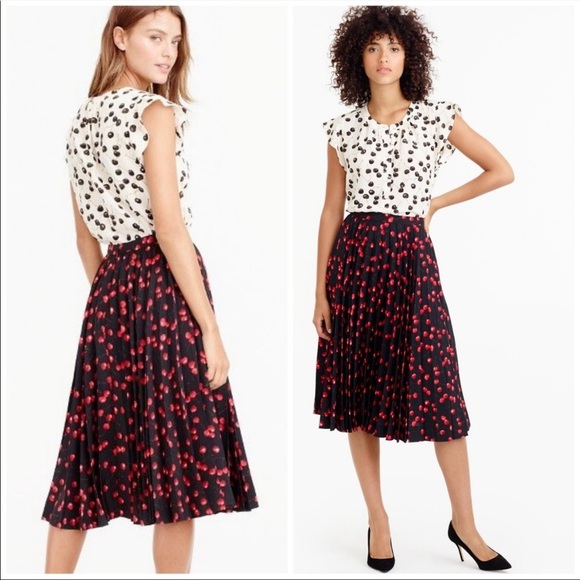 J. Crew Dresses & Skirts - J. Crew cherry pleated skirt